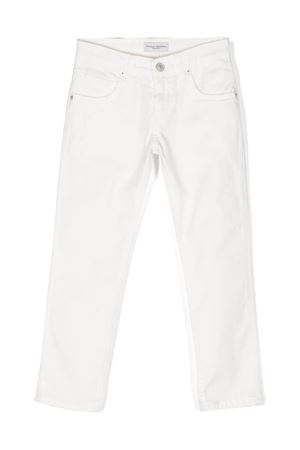 white cotton jeans PAOLO PECORA KIDS | PP3417GESSO